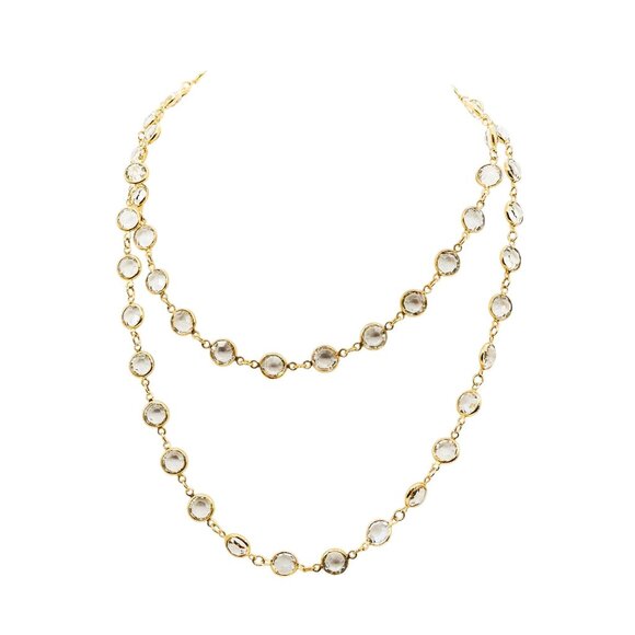 Gorgeous Vintage Swarovski Crystal Gold-Plated Necklace 36 Inches - Picture 7 of 7